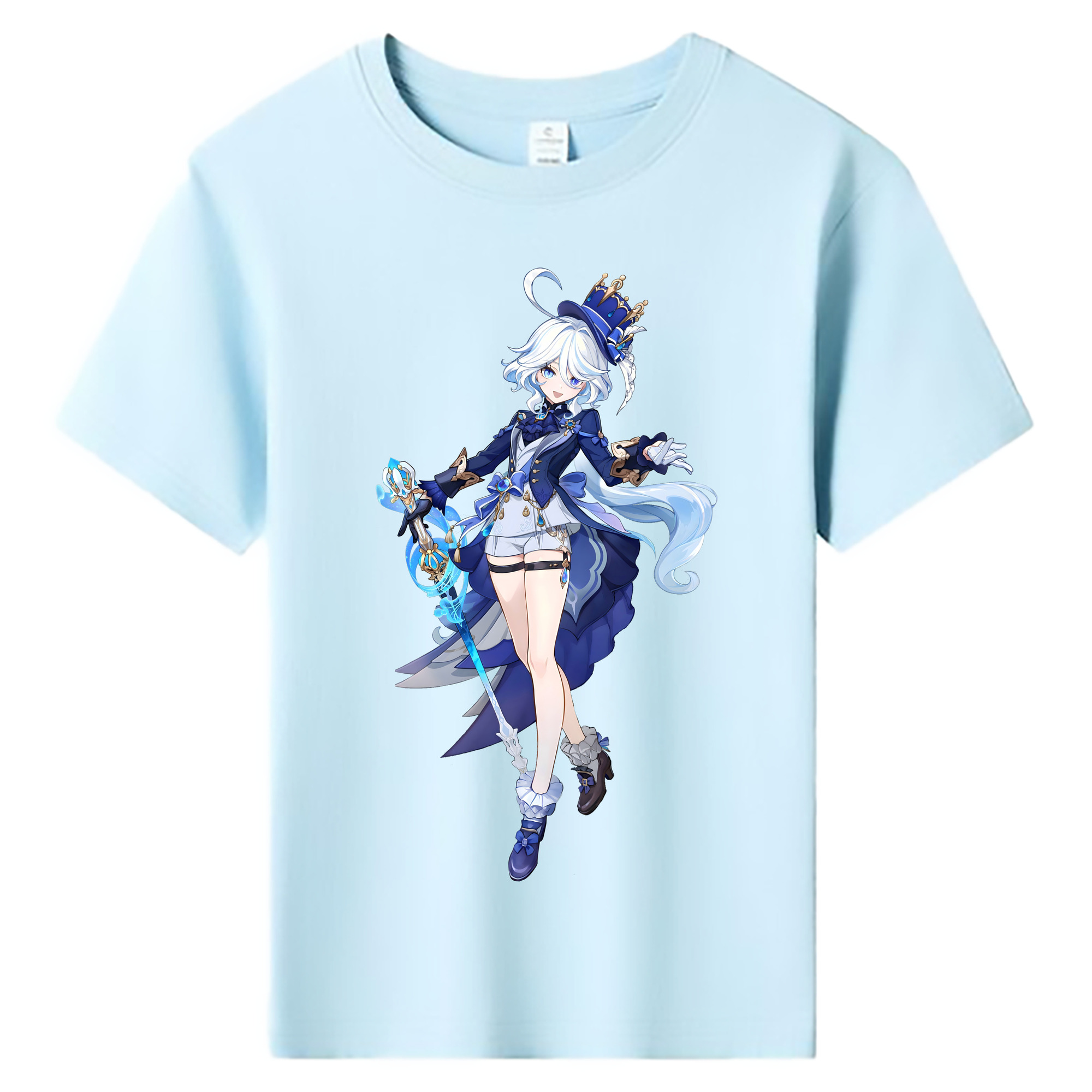 げんし神 フリーナ genshin Furina 綿100％キッズTシャツ（フロントプリント）